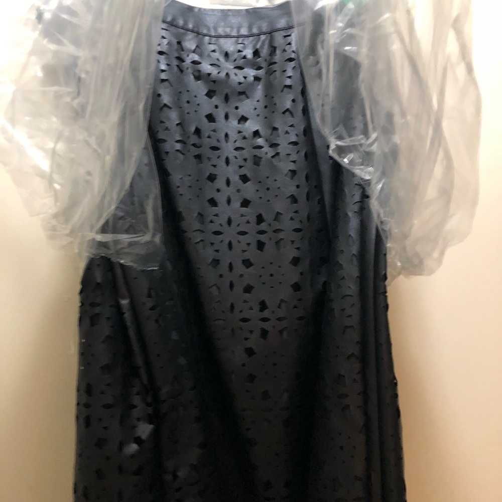Faux Leather Eyelet Skirt